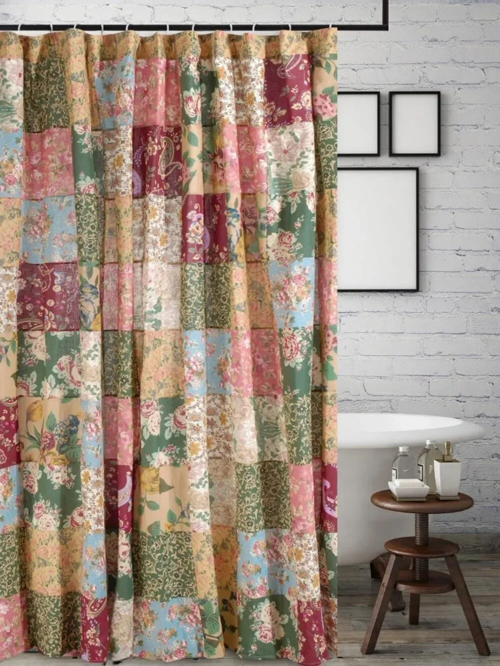 Antique Chic Patchwork Shower Curtain, 72x72